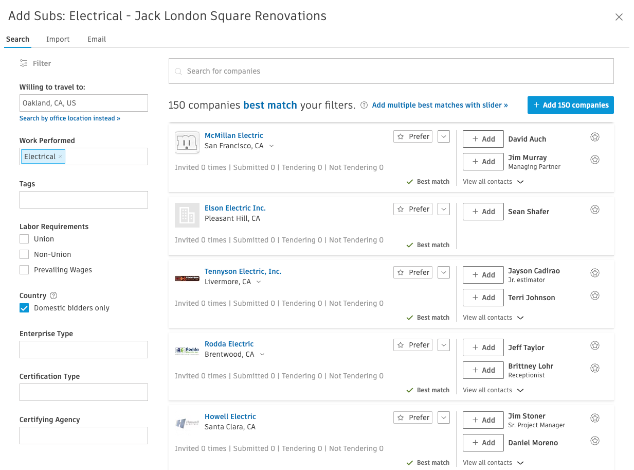 How To Add Subcontractors To Sub List Templates – BuildingConnected (au)