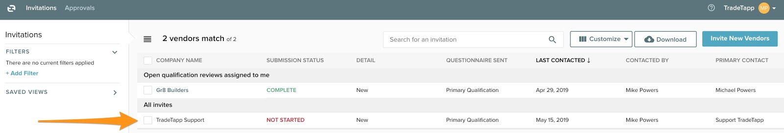How To Cancel A TradeTapp Invite General Contractors 
